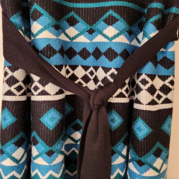 Eliza J Sweater Dress Geometric Diamond Knit Fit & Flare Cozy Business Casual L - Picture 3 of 11